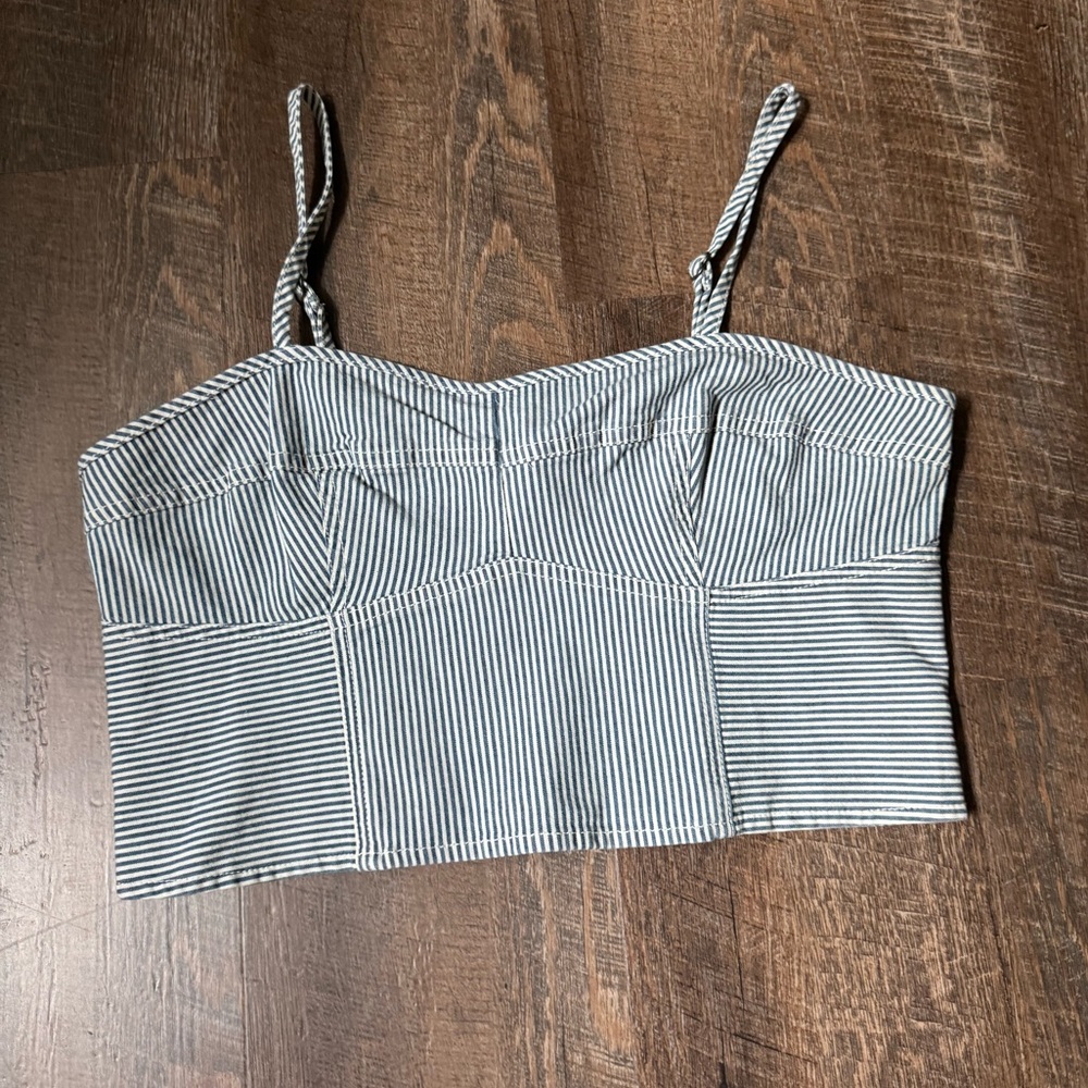 Striped Navy and White Women's Tank Top